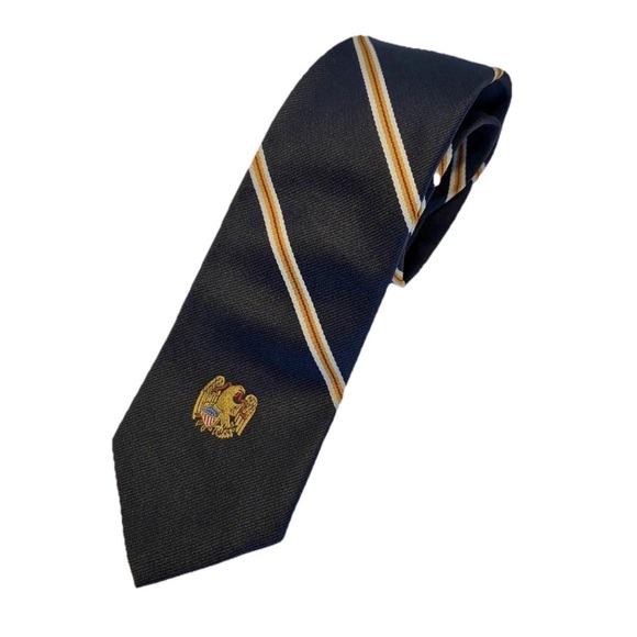 Vtg 1988 Smithsonian Centennial Eagle Necktie Navy Patriotic Mens Tie 54” - Picture 8 of 8